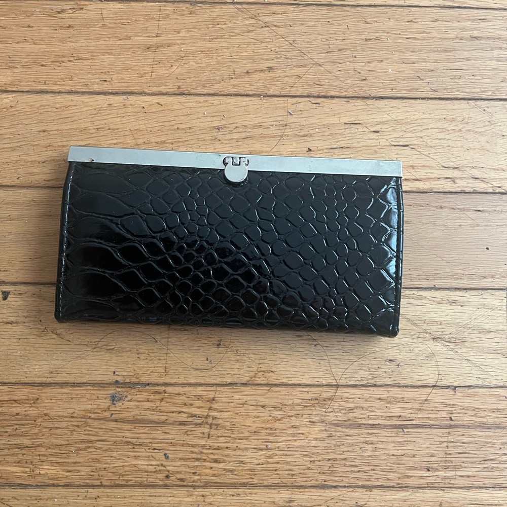 NWOT Black Crocodile-Embossed Wallet